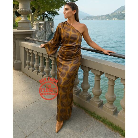 RARE! ZARA Asymmetric Midi Dress NWT Size M - Picture 3 of 16